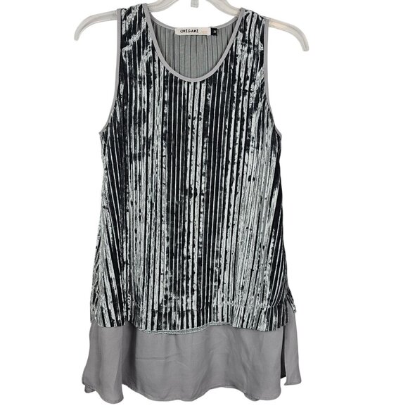 Shiny Pleated Dress Regency Core Party Glam Velvet Gray Origami by Vivien M - Picture 2 of 16